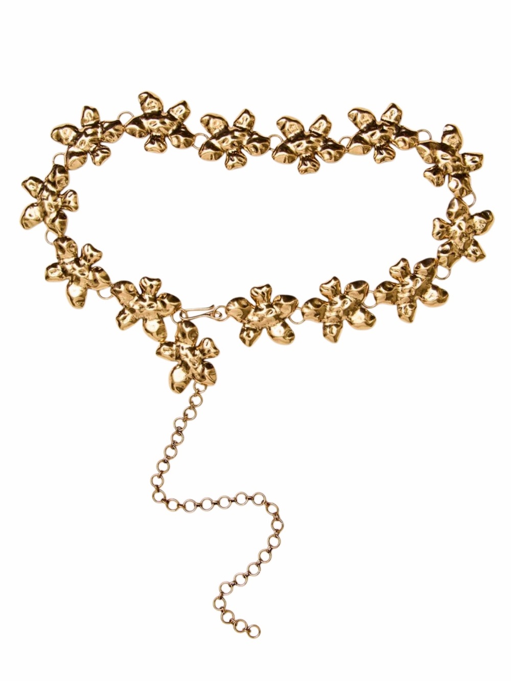 NWT Free People Gold Flowers Chain Belt - One Size